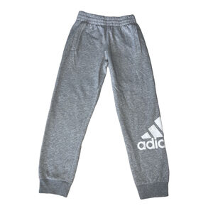 Adidas Kids Essential Fleece Joggers Regular Fit Boys 10/12 Medium Gray/White